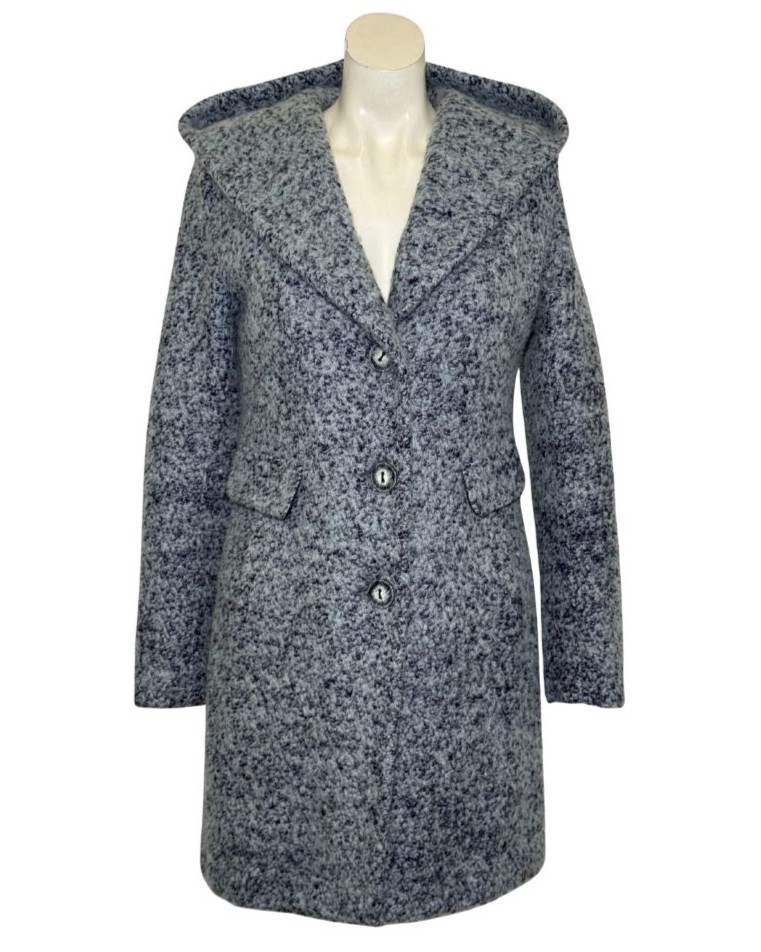 Mėlynas vilnos mišinio TAVO STILIUS paltas, S