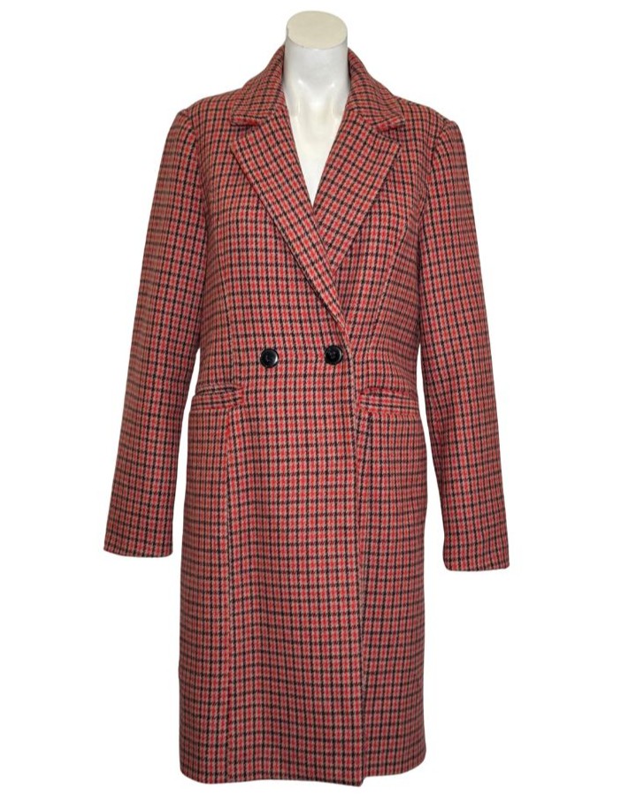 Raštuotas vilnos mišinio VERO MODA paltas, S