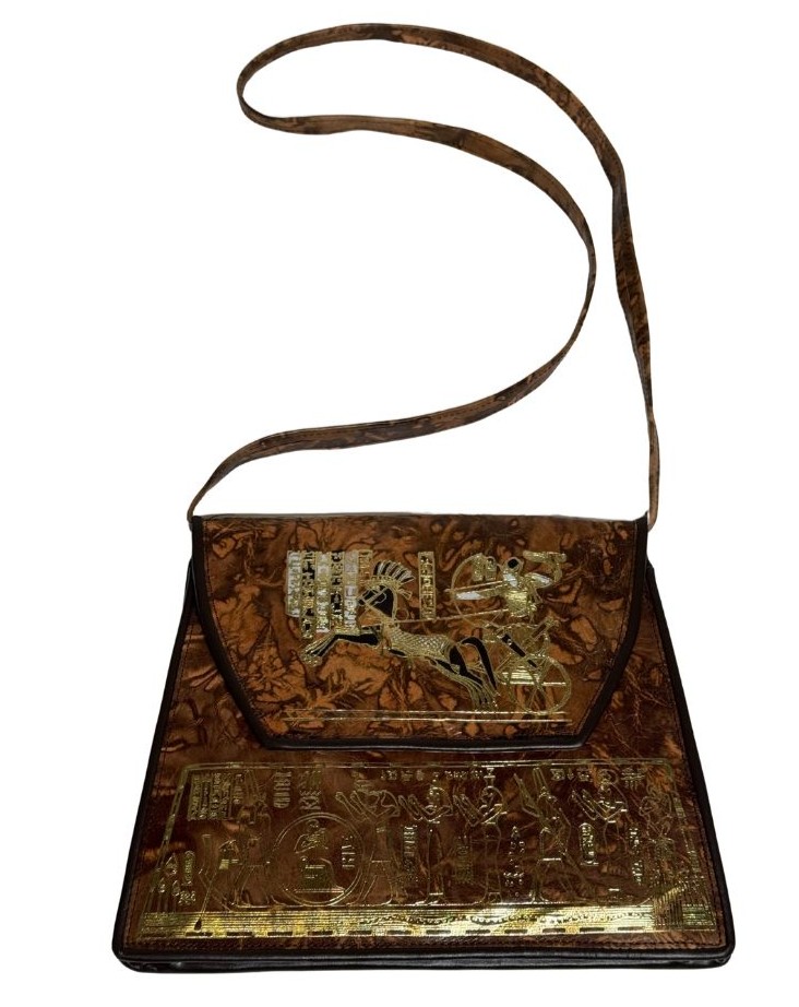 Ruda raštuota rankinė