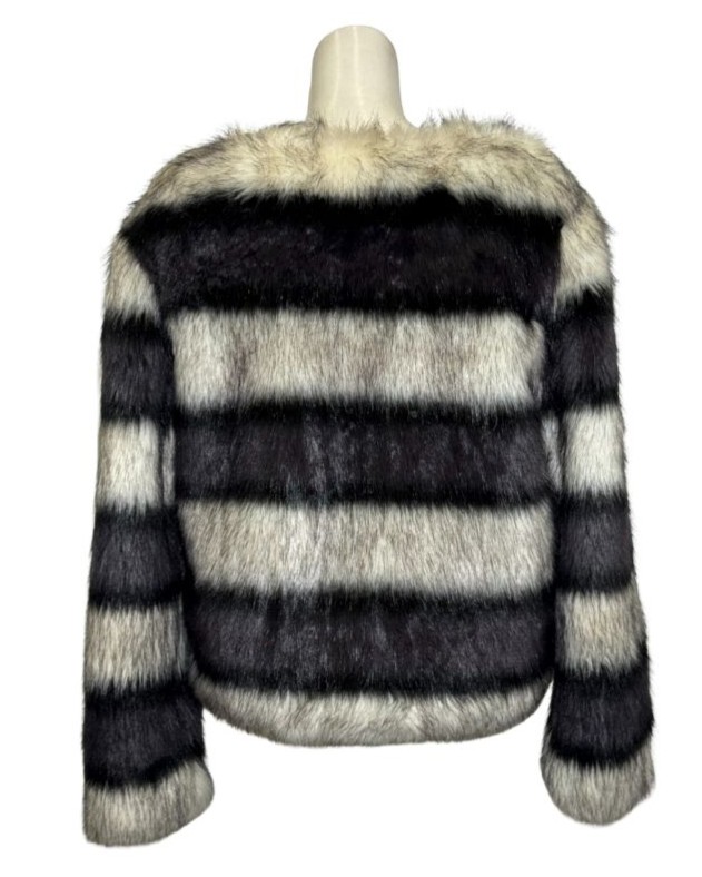 Dryžuoti dirbtinio kailio kailiniai, L