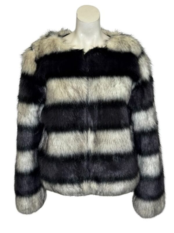 Dryžuoti dirbtinio kailio kailiniai, L