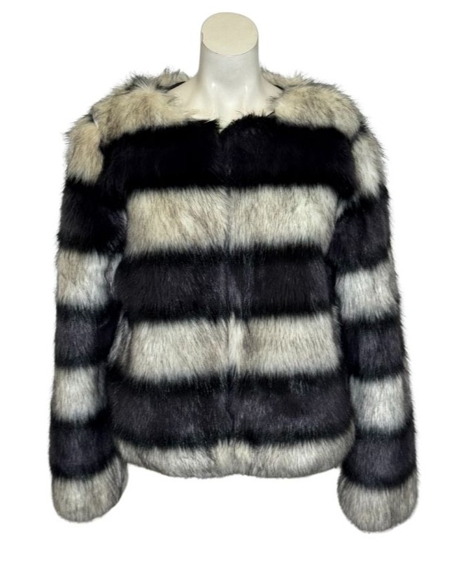 Dryžuoti dirbtinio kailio kailiniai, L