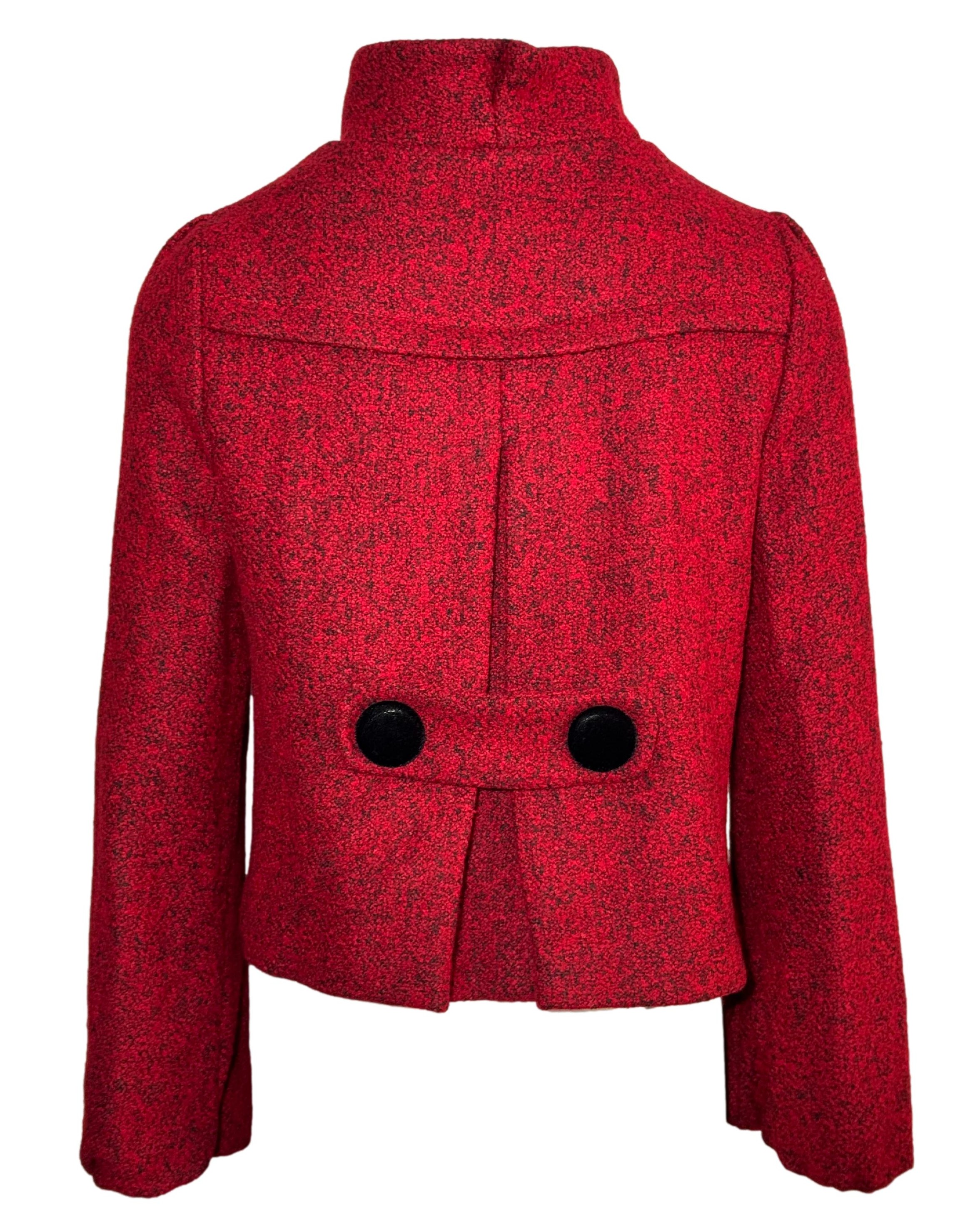 Raudonas vilnos mišinio NaZi paltas, L