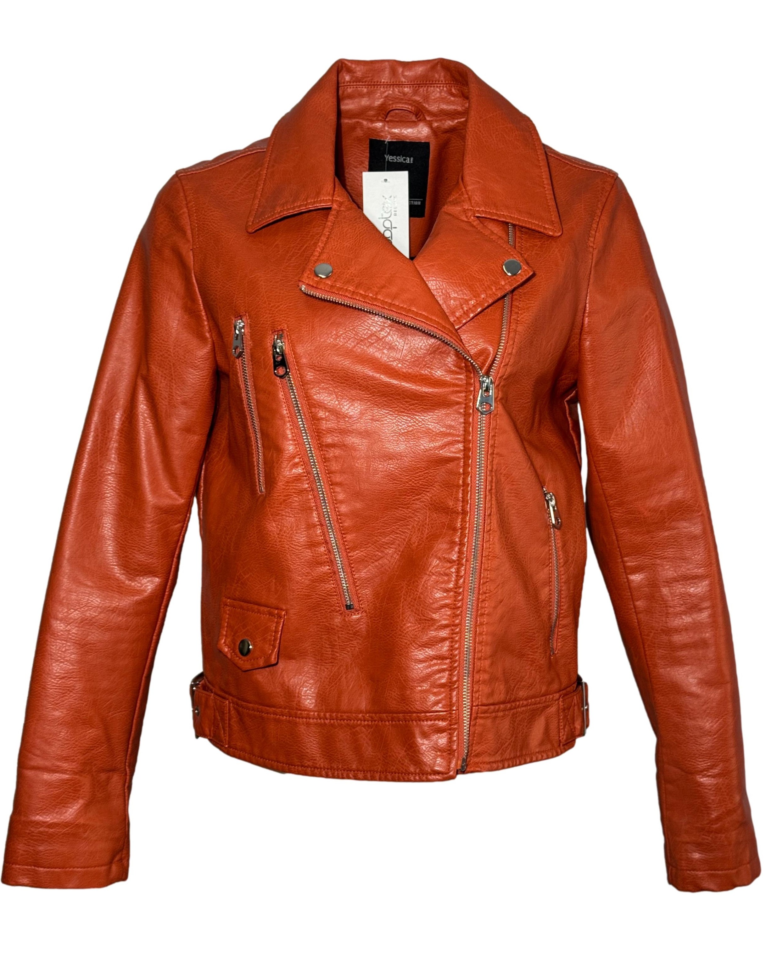Oranžinė dirbtinės odos YESSICA striukė, L