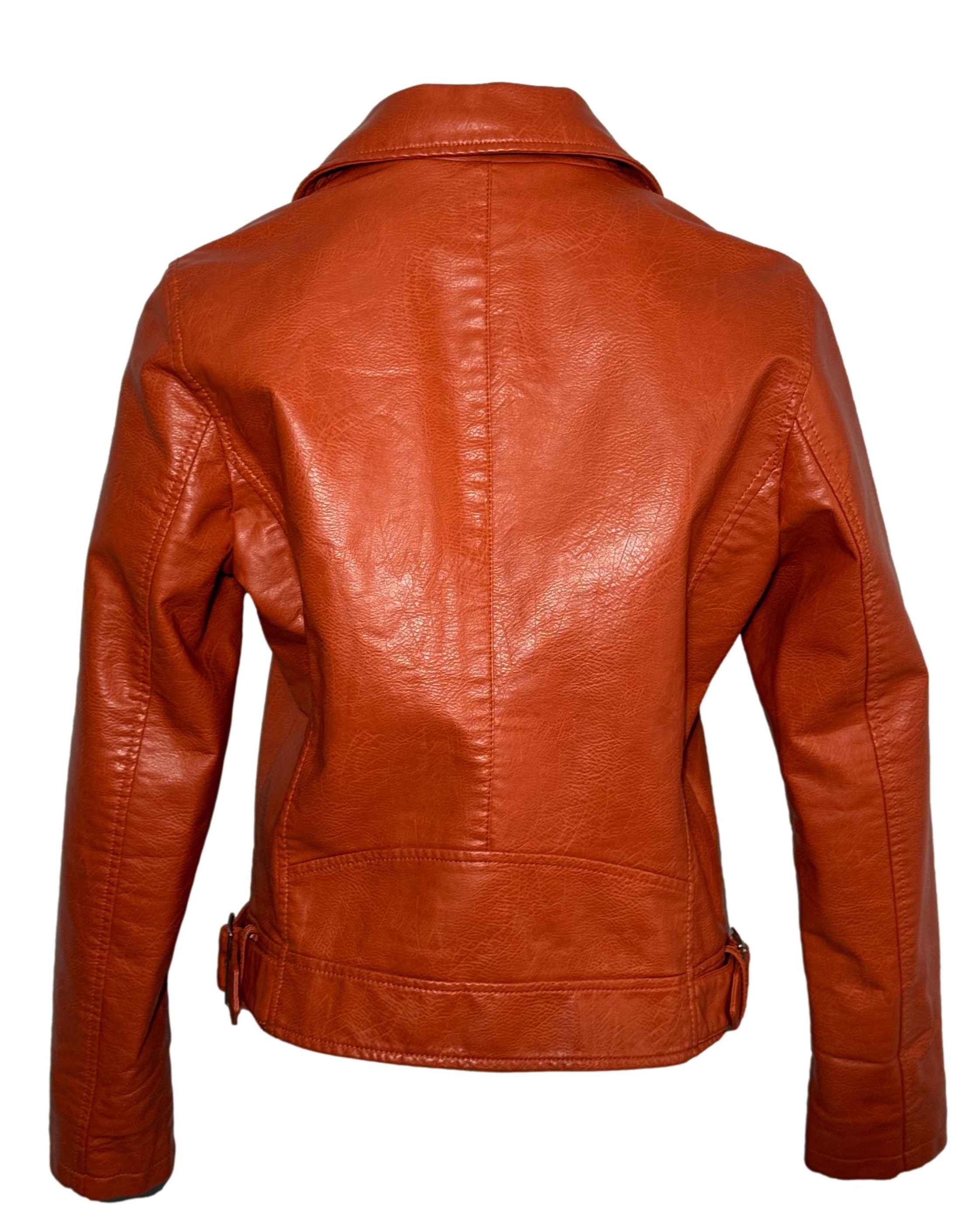 Oranžinė dirbtinės odos YESSICA striukė, L