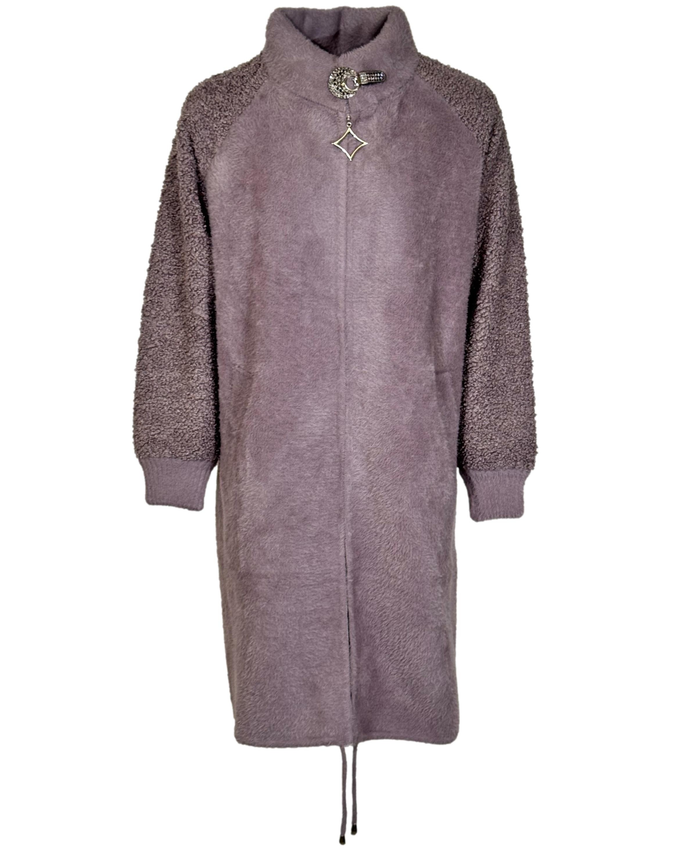 Šviesiai alyvinės spalvos paltas, L