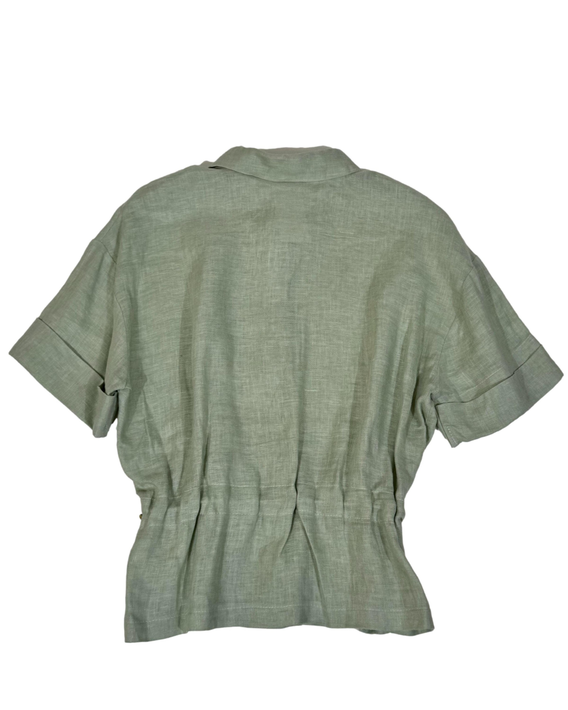 Šviesiai žalia lininė TERESA palaidinė, L