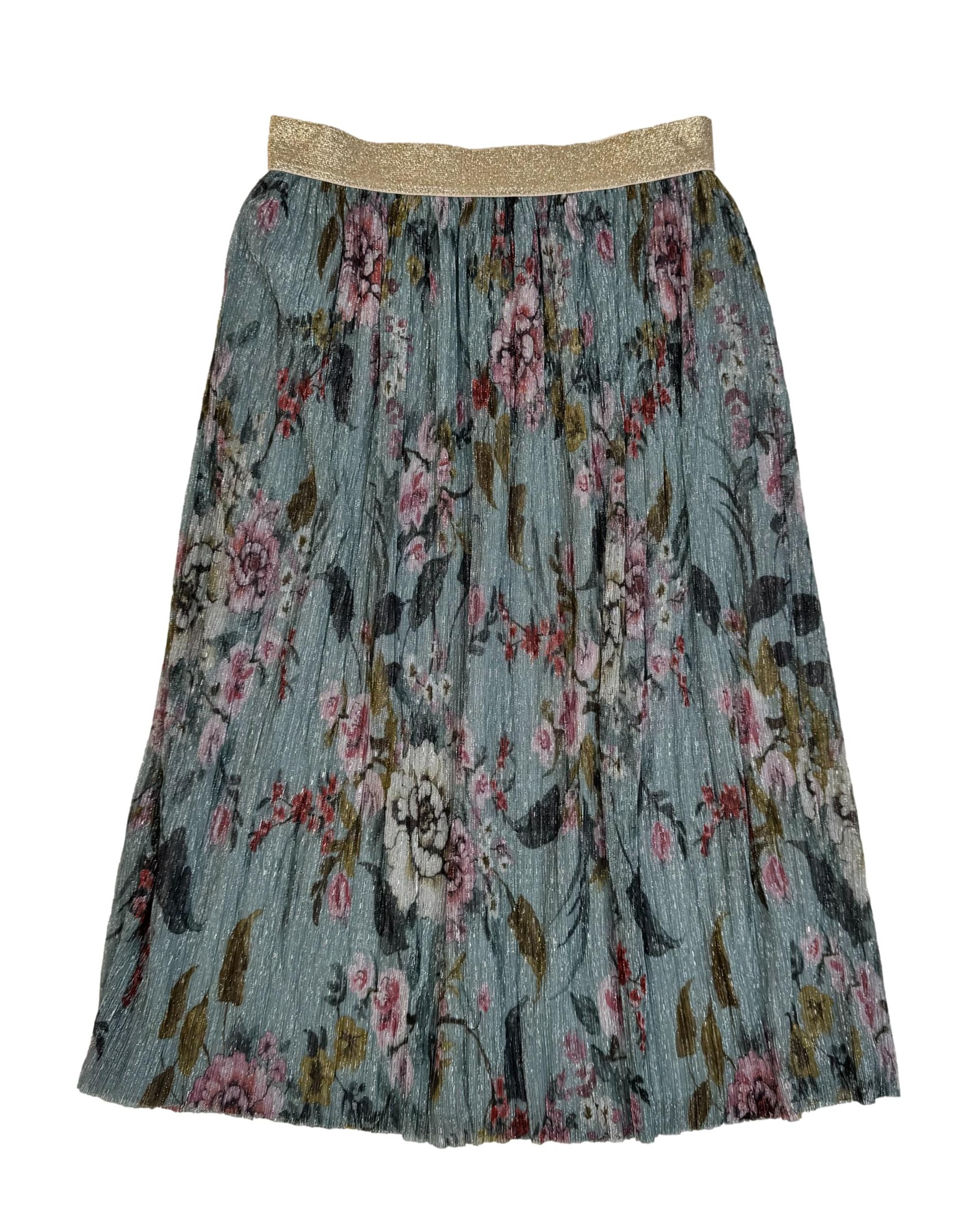 Gėlėtas blizgus M&S sijonas, S