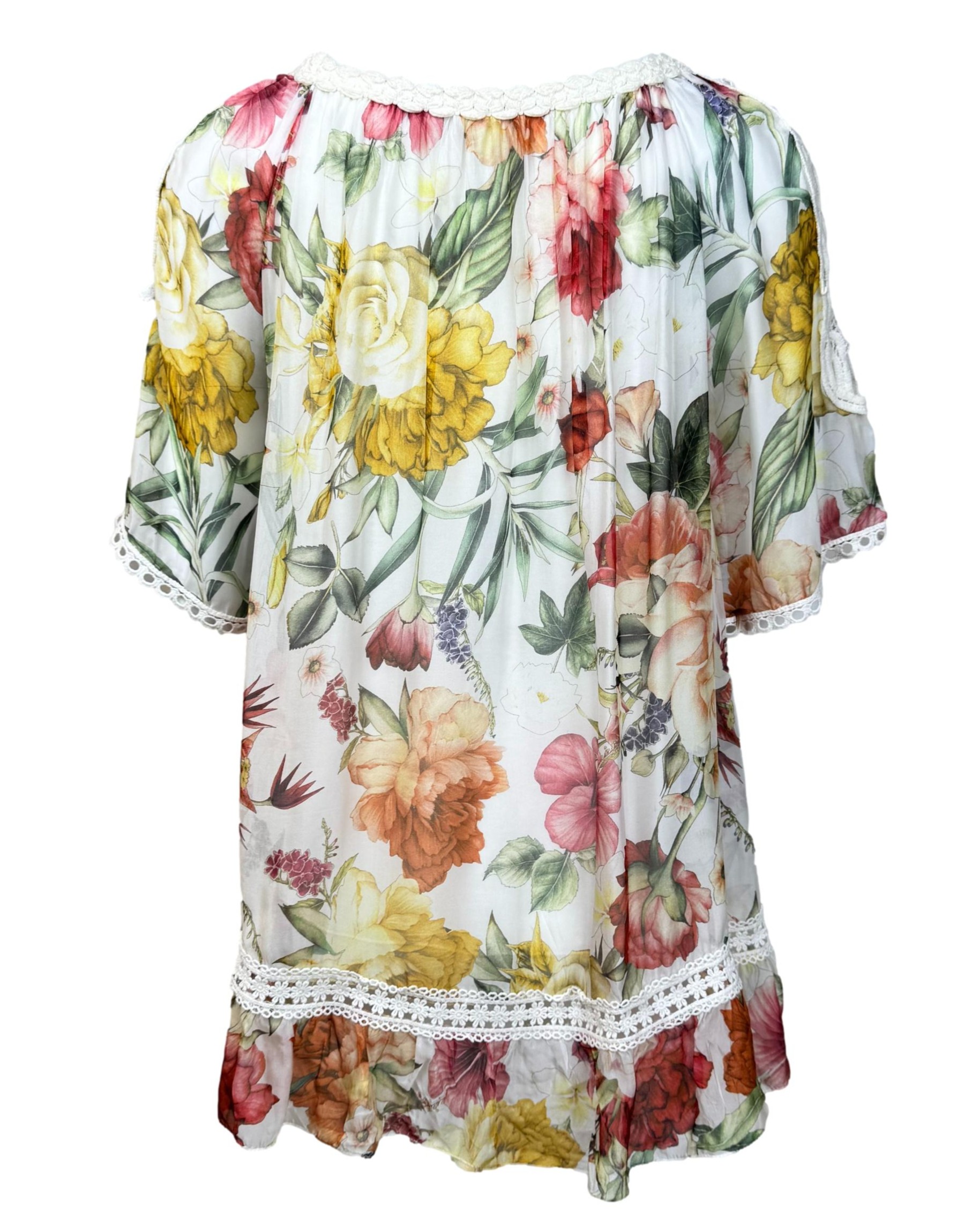 Gėlėta šilko mišinio MOSAIC palaidinė, S