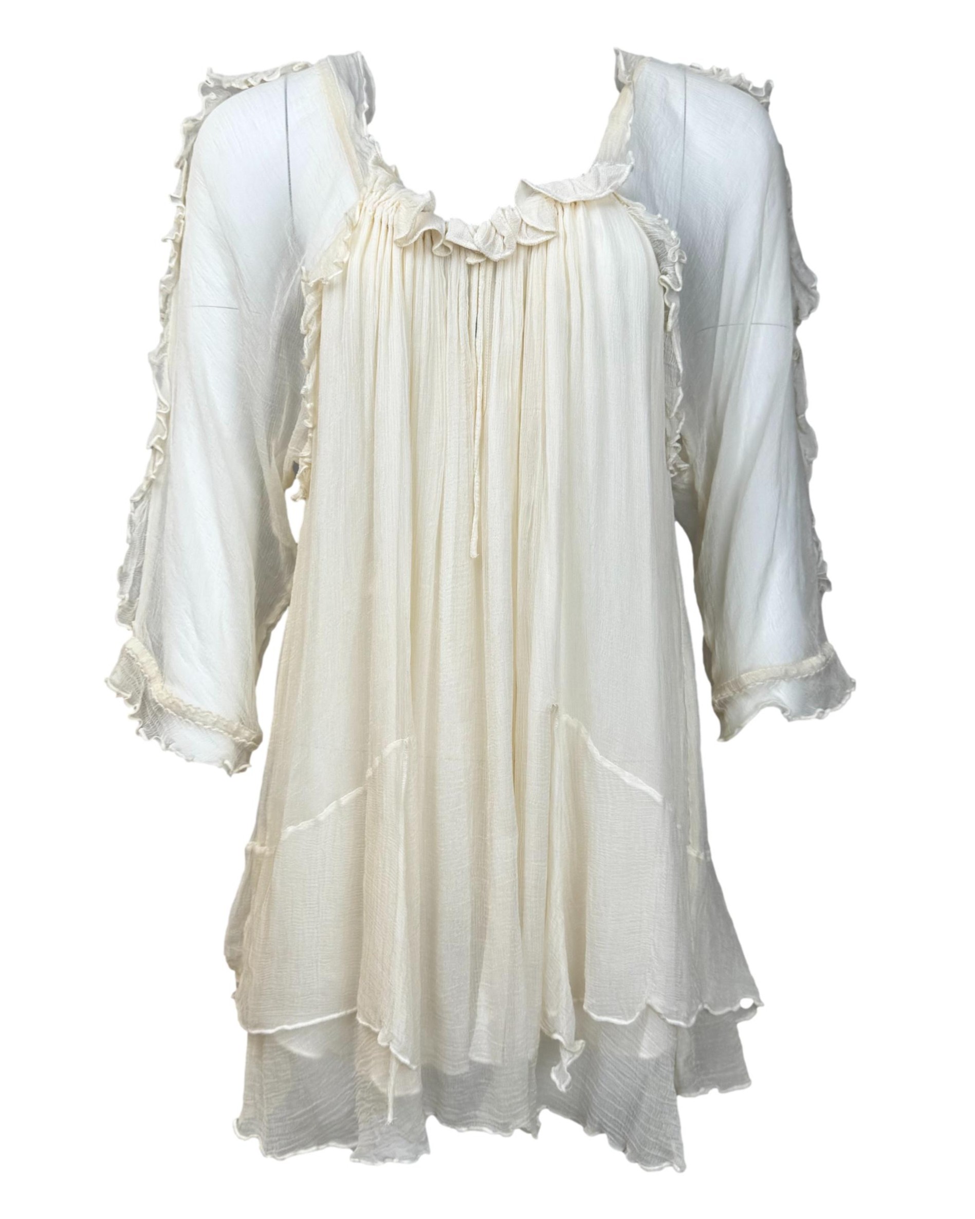 Kreminės spalvos šilkinė TOPSHOP palaidinė, M