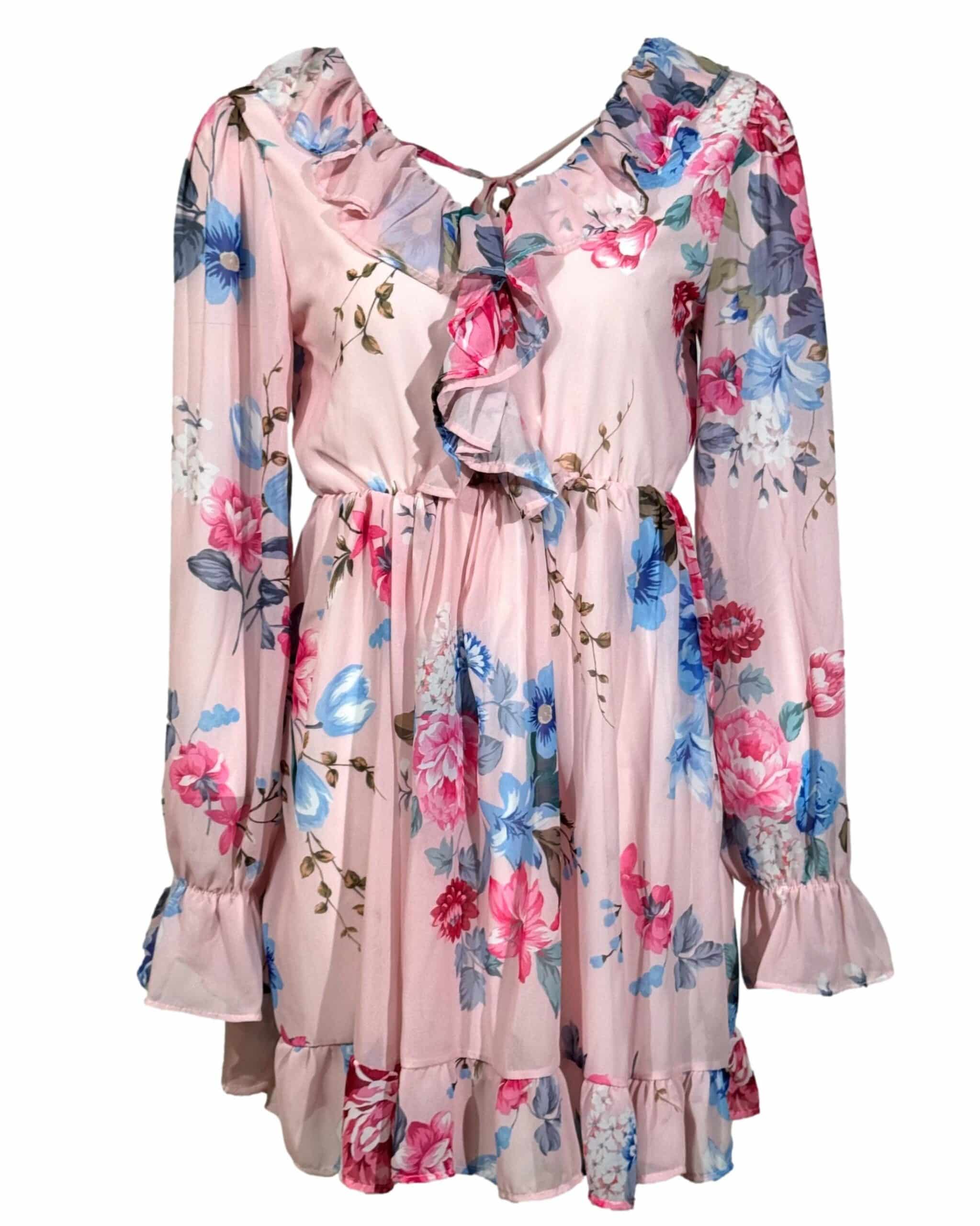 Rožinė gėlėta ASPRIN FASHION suknelė, M