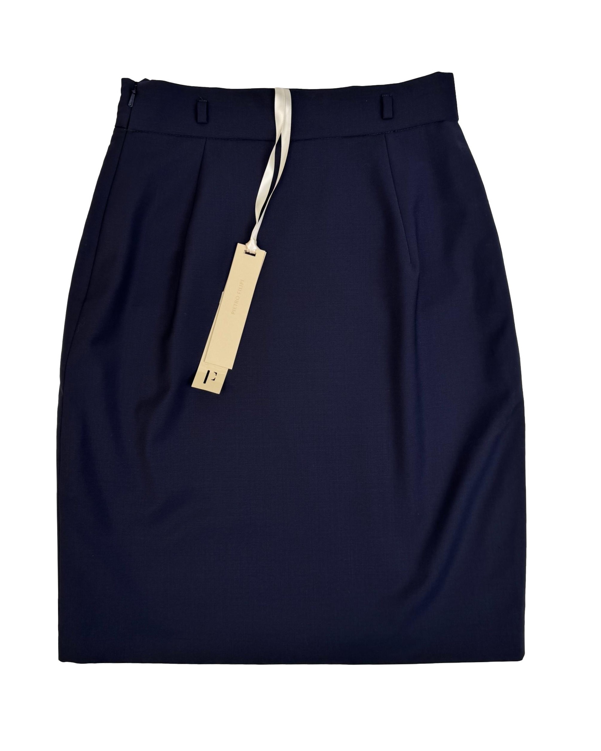 Mėlynas vilnos mišinio PIETRO FILIPI sijonas, XS