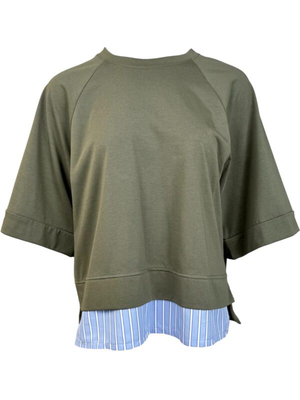 Chaki spalvos marškinėliai, L