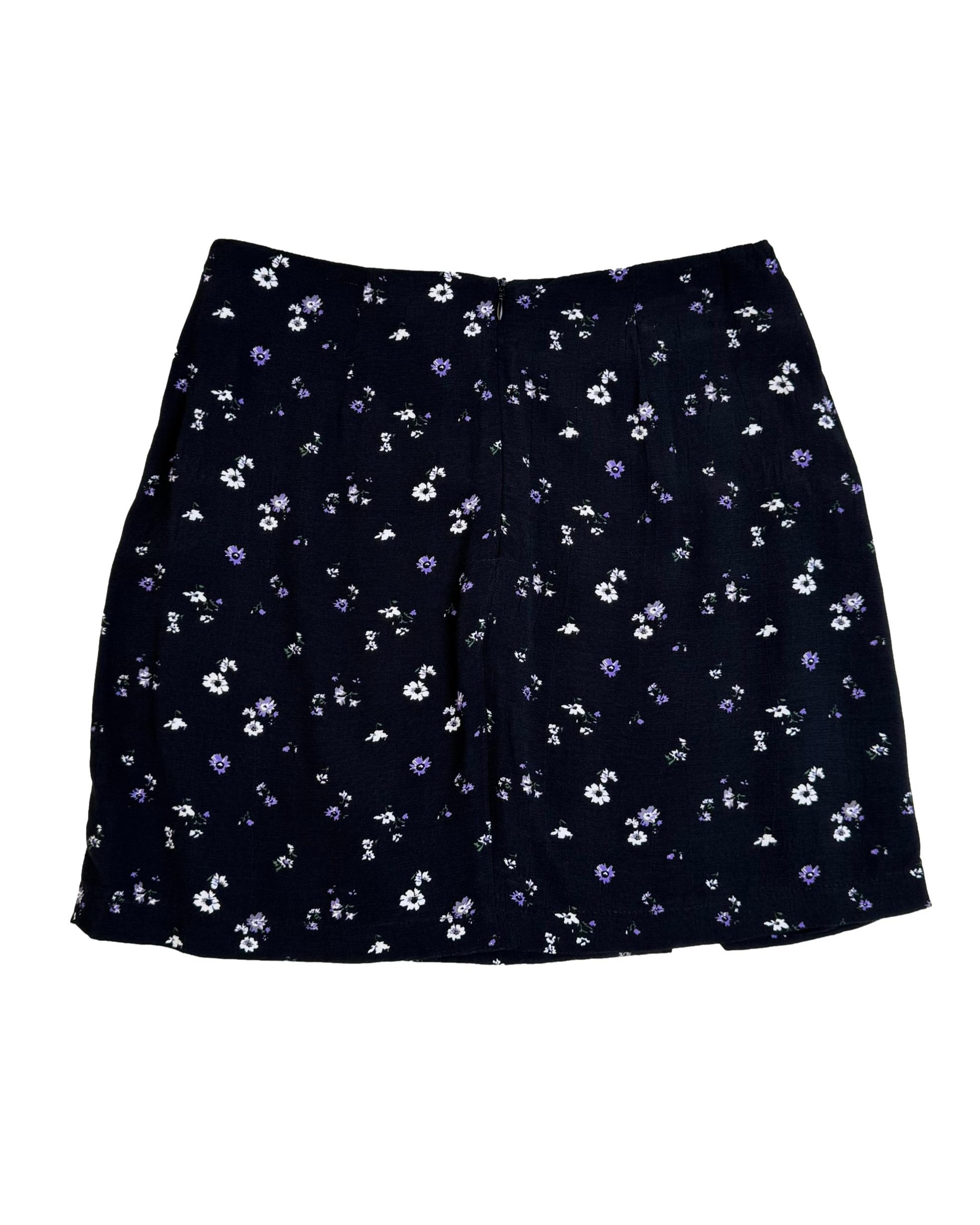 Juodas gėlėtas PULL&BEAR sijonas, M, NAUJAS