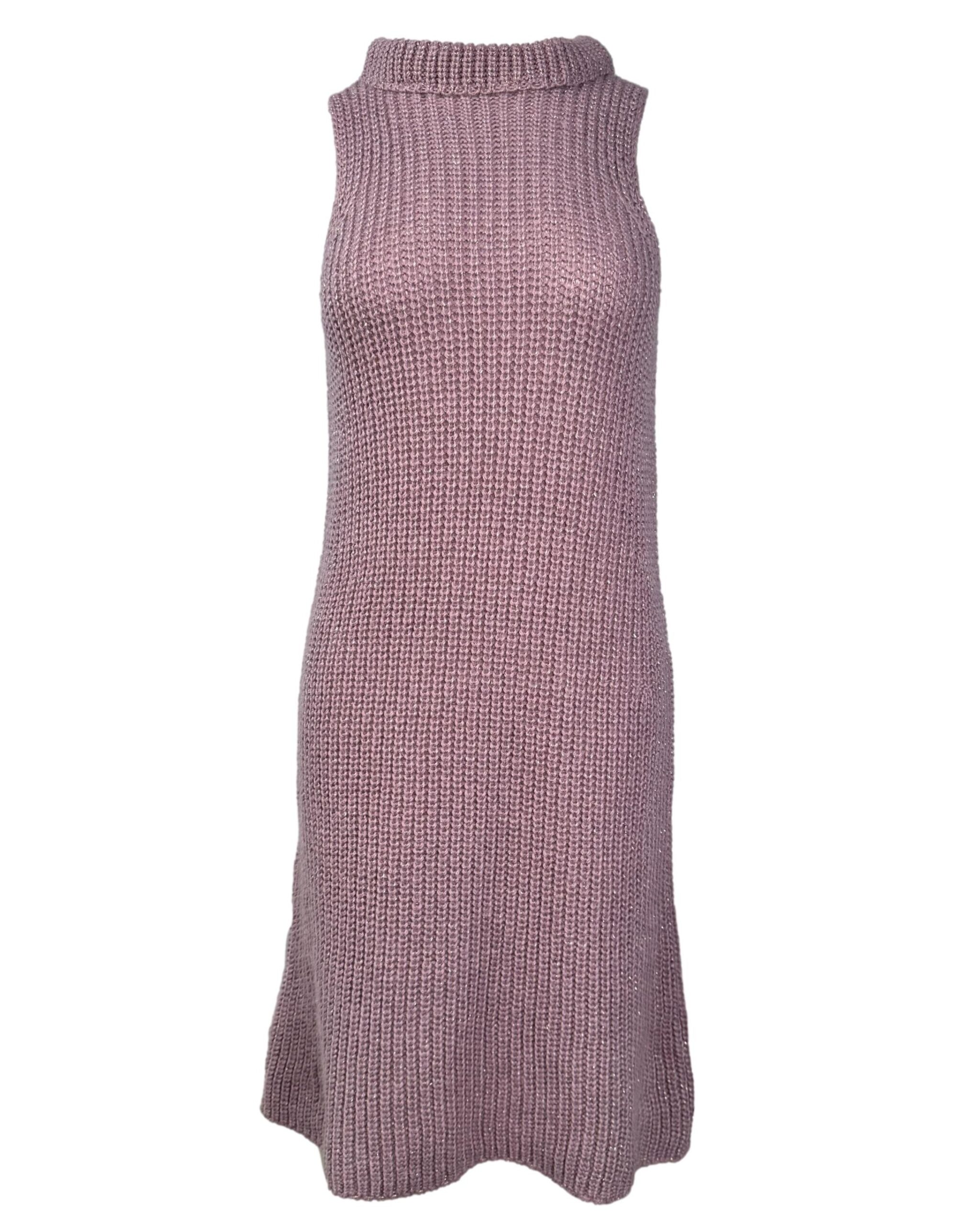 Alyvinės spalvos megzta suknelė, S