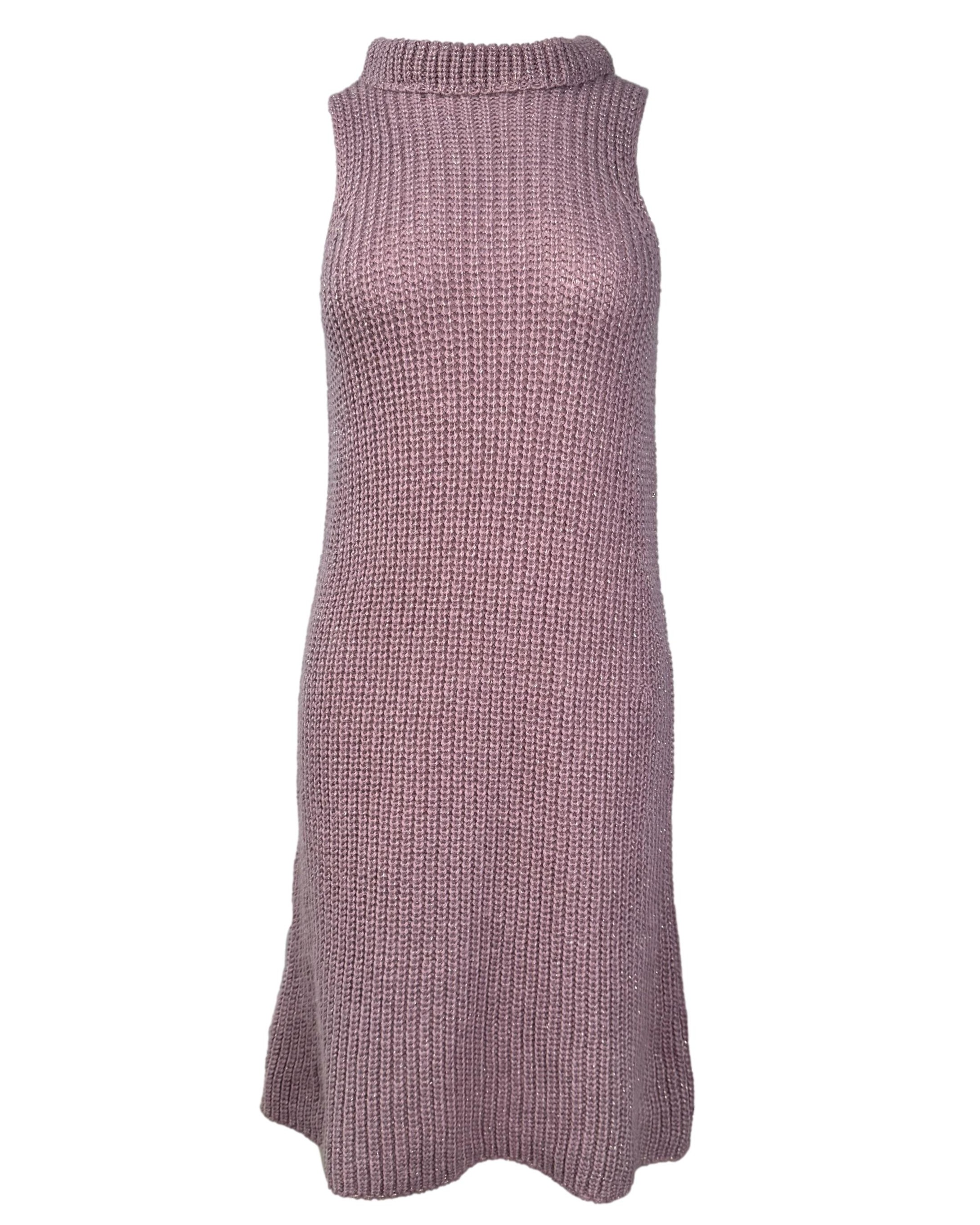 Alyvų spalvos megzta suknelė, S