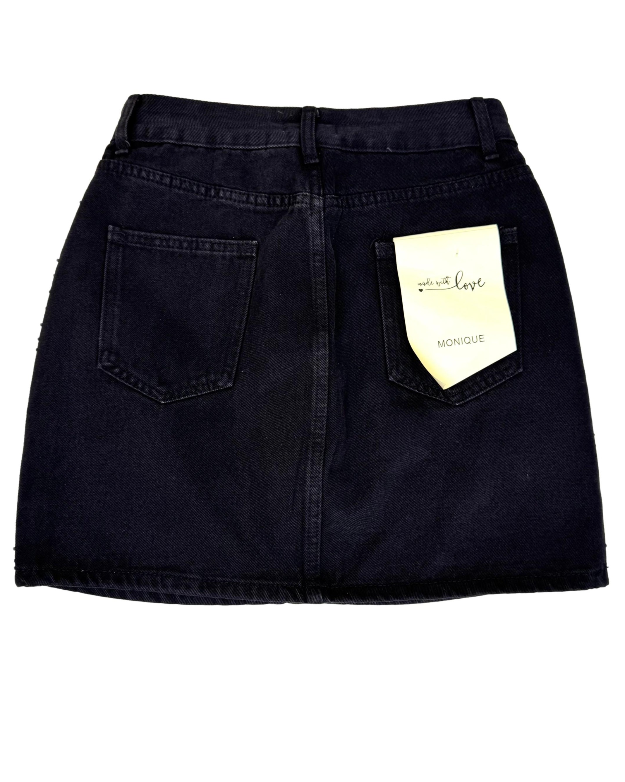 Juodas džinsinis MONIQUE sijonas, S, NAUJAS