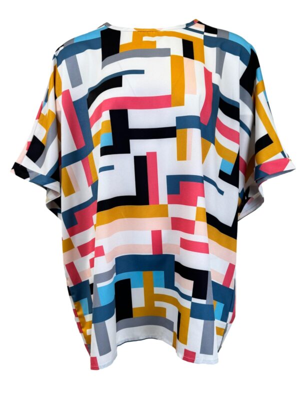 Įvairiaspalvė raštuota palaidinė, 4XL