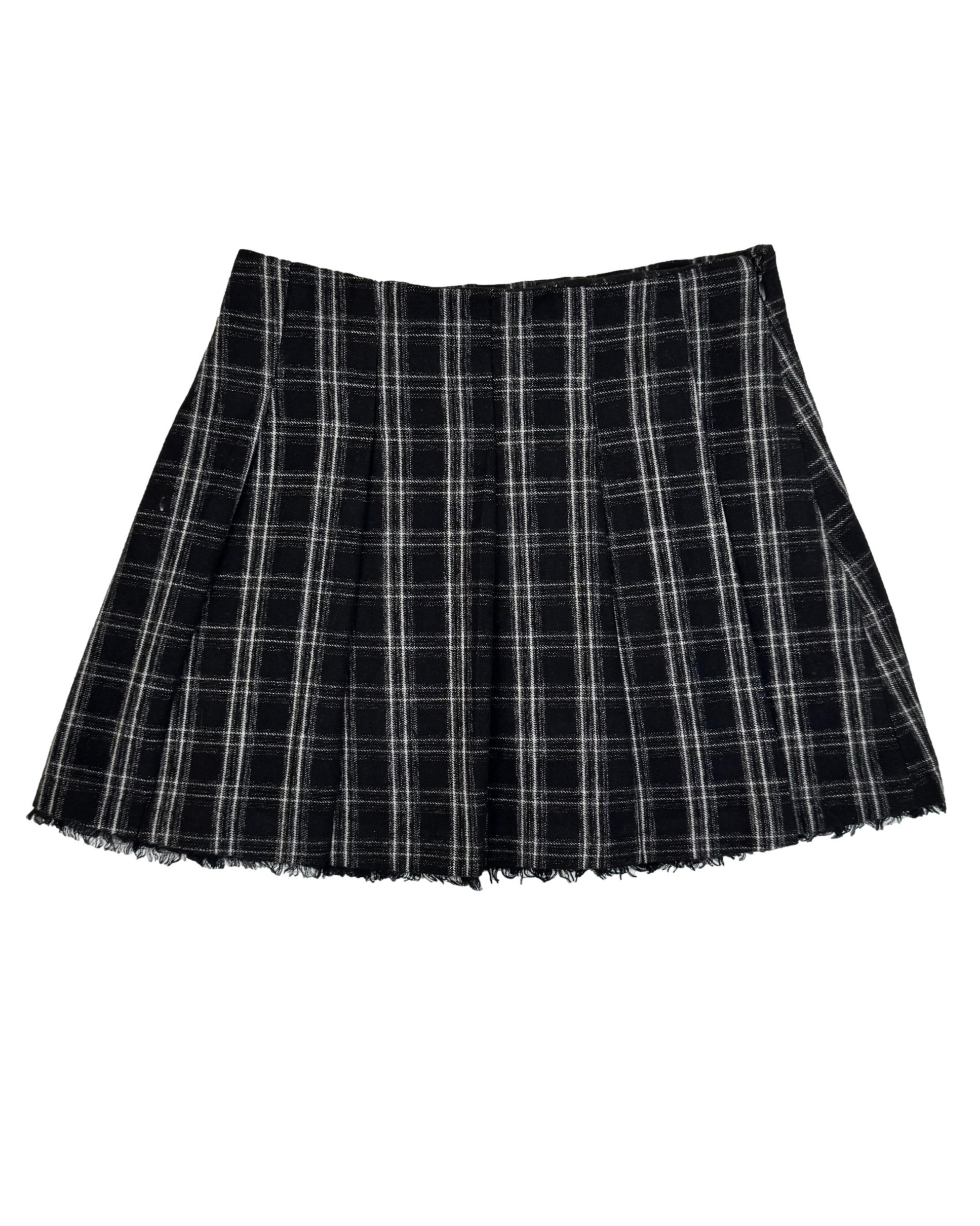 Juodas languotas vaikiškas ZARA sijonas, 11-12 m.