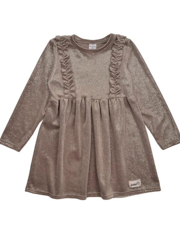 Ruda vaikiška LAMBDA suknelė, 110 cm.