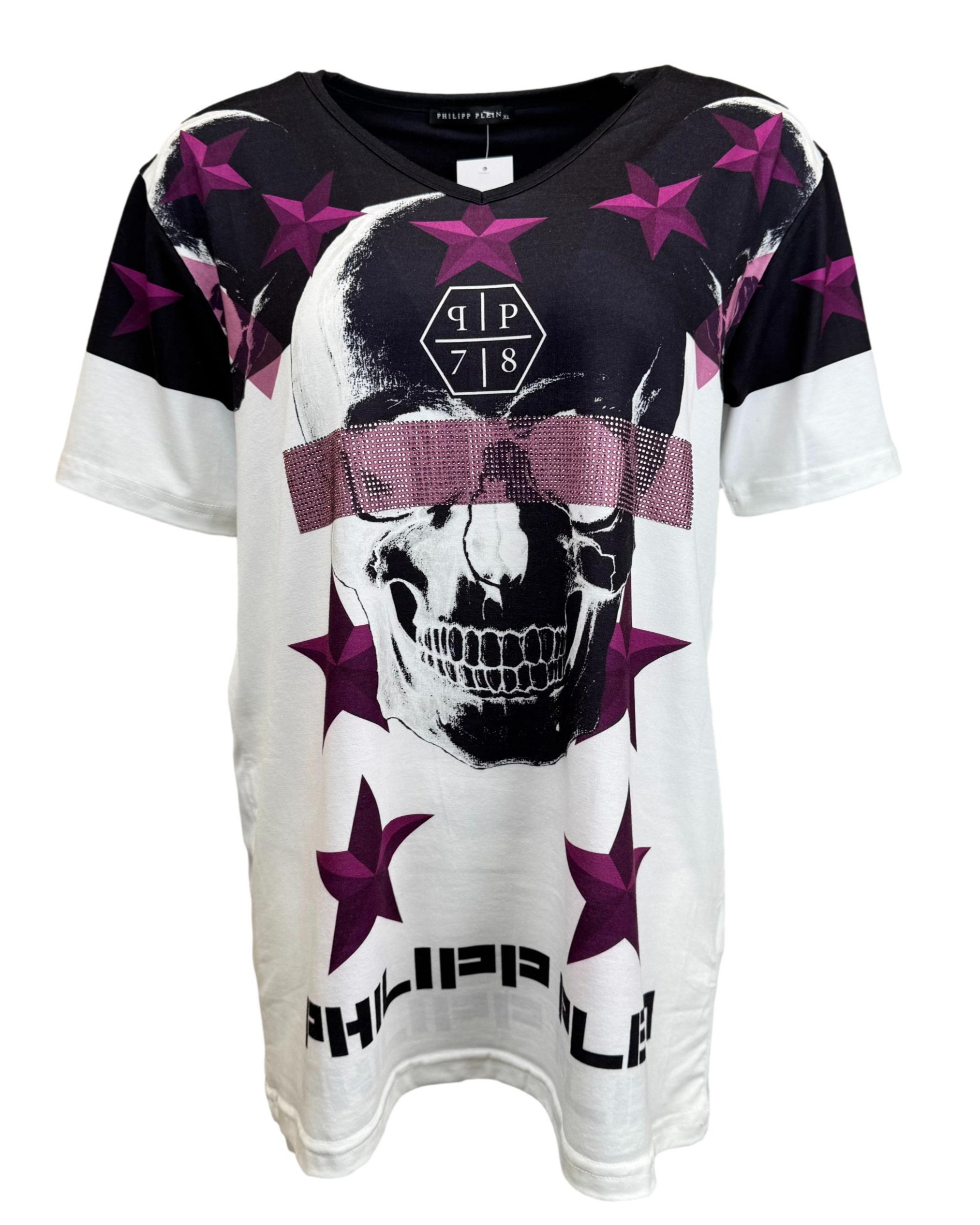 Vyriški raštuoti PHILIPP PLEIN marškinėliai, XL