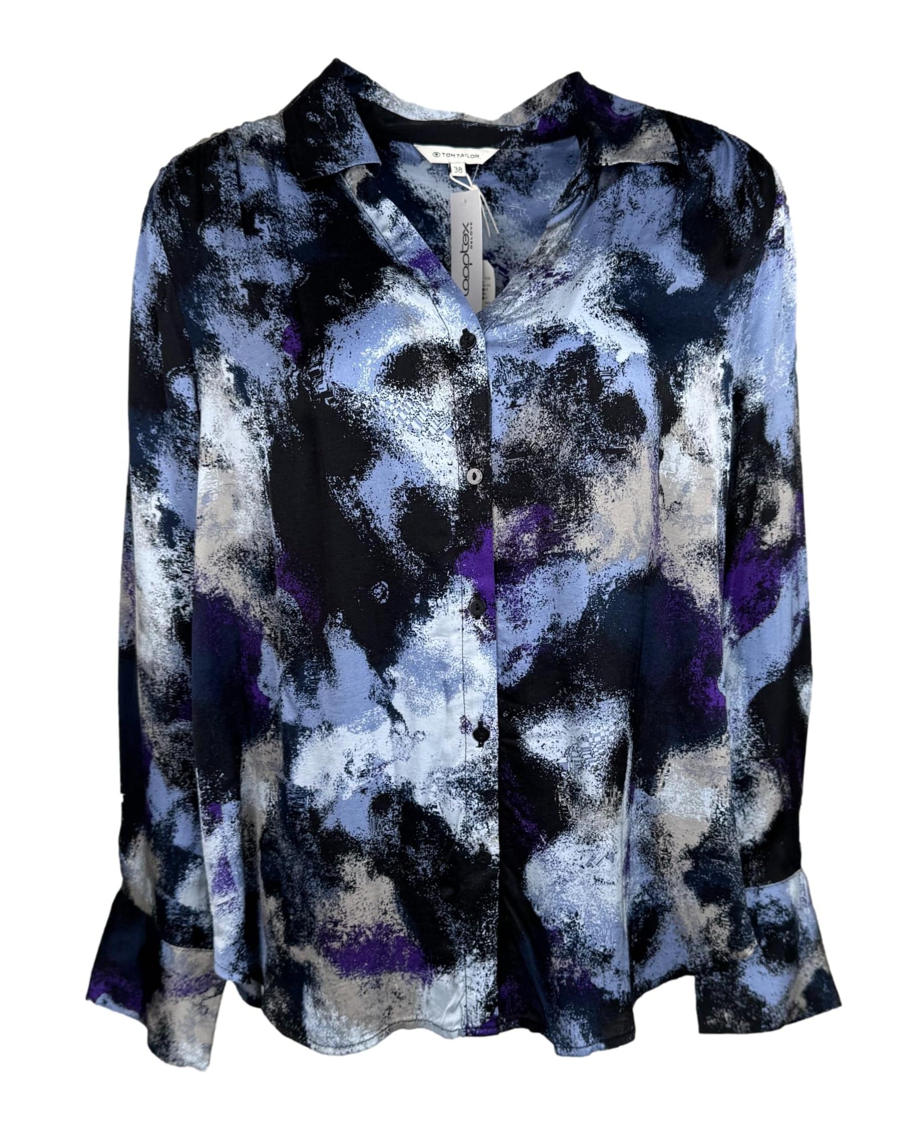 Mėlyna raštuota TOM TAILOR palaidinė, M, NAUJA