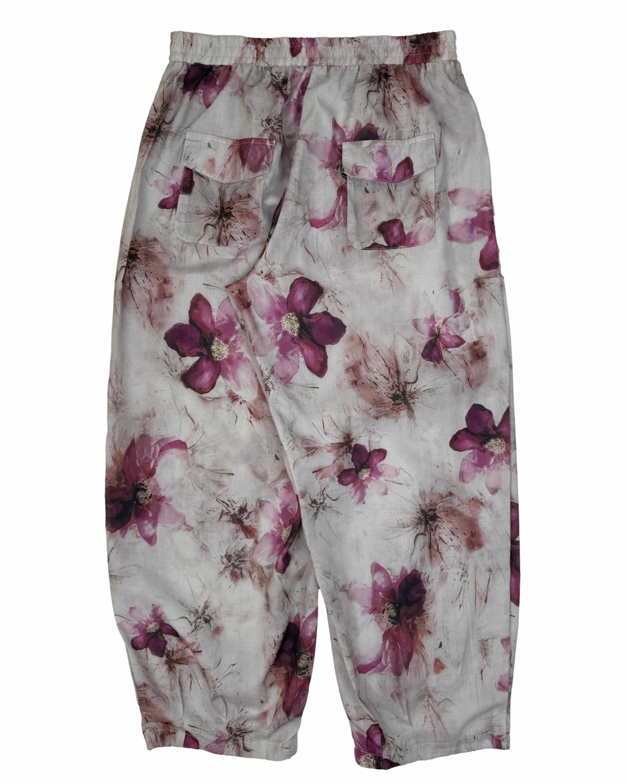 Įvairiaspalvės gėlėtos kelnės, L