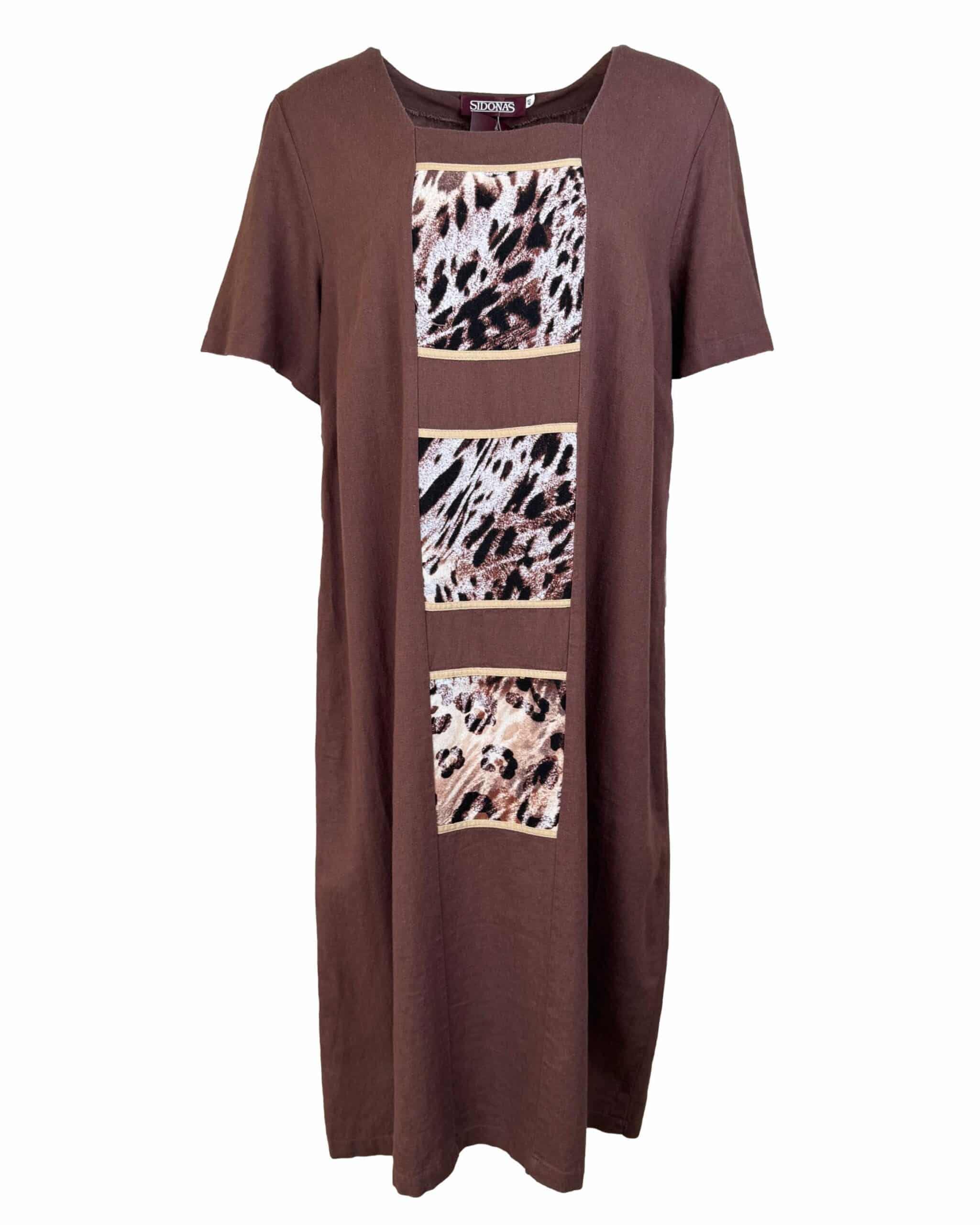 Ruda lino mišinio SIDONAS suknelė, XL, NAUJA