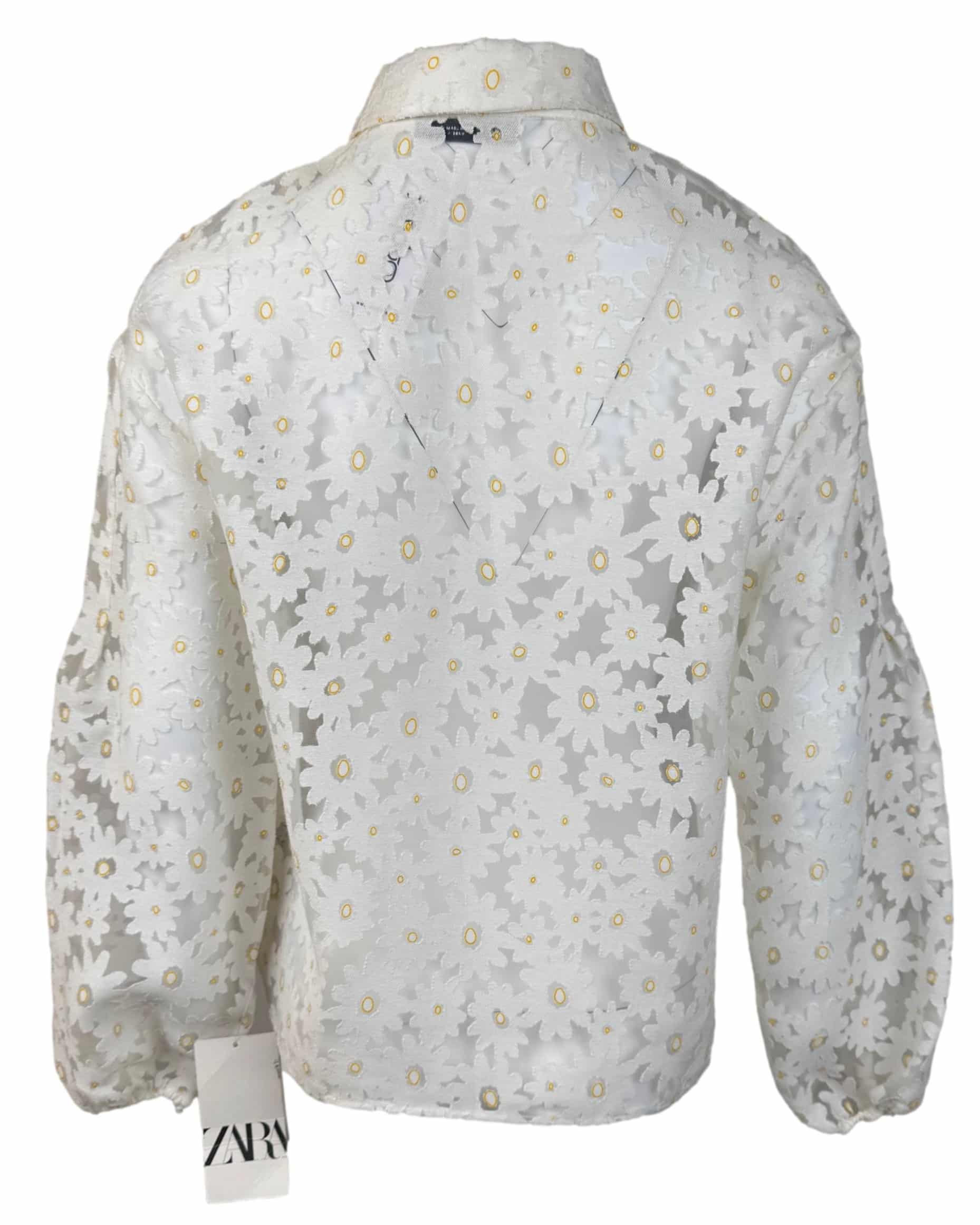 Balta gėlėta ZARA palaidinė, M, NAUJA