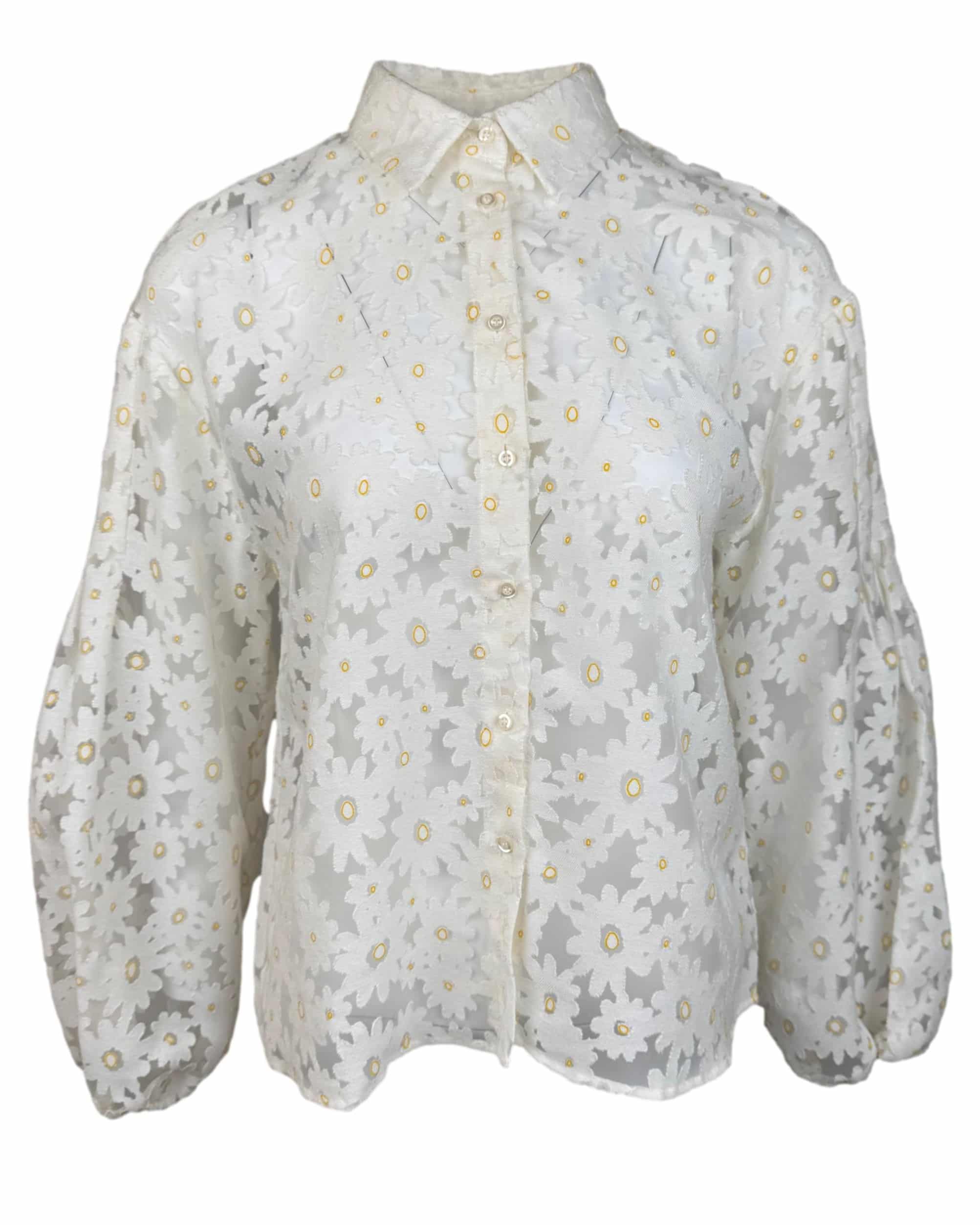 Balta gėlėta ZARA palaidinė, M, NAUJA