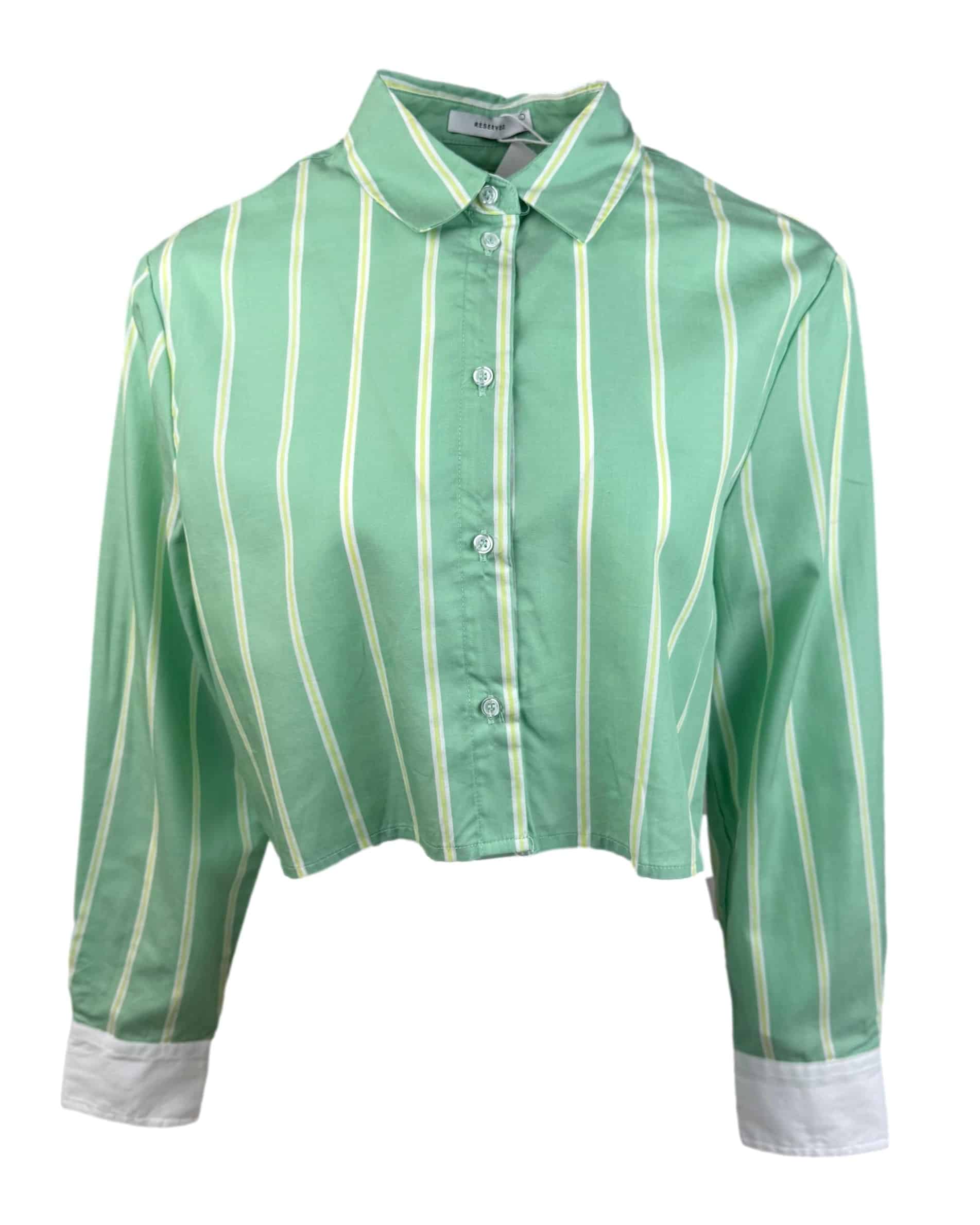 Žali dryžuoti RESERVED marškiniai, S, NAUJI