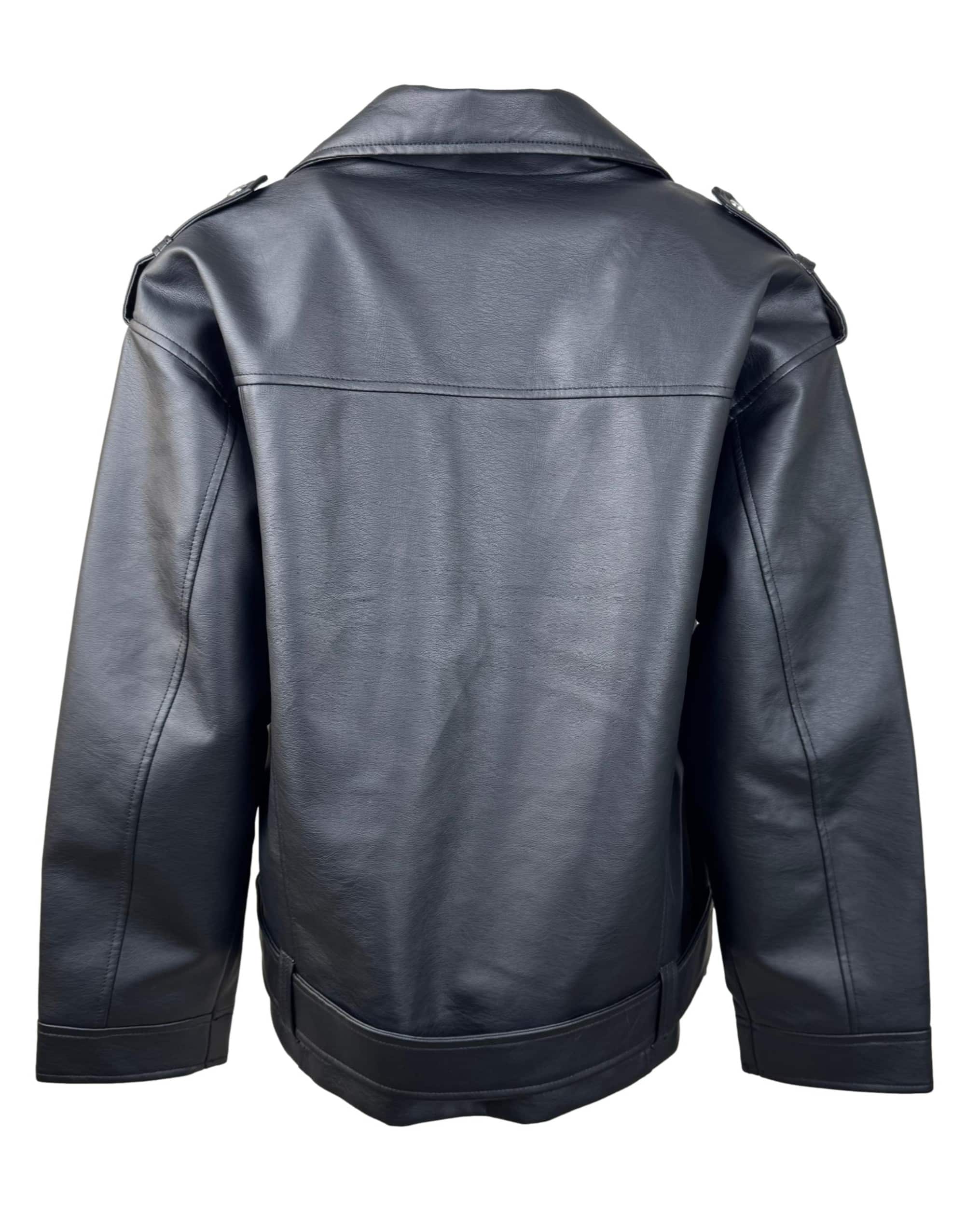 Juoda dirbtinės odos NOISY MAY striukė, M