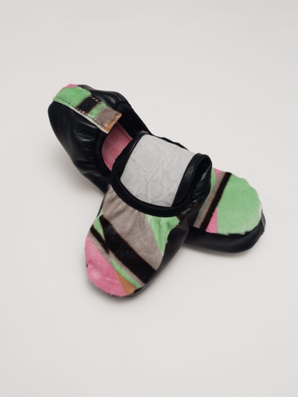 Juodos su žalsvomis detalėmis balerinos, 38 dydis