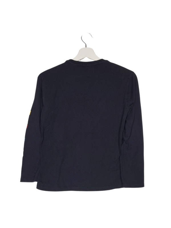 Juodi marškinėliai ilgomis rankovėmis, 134 cm