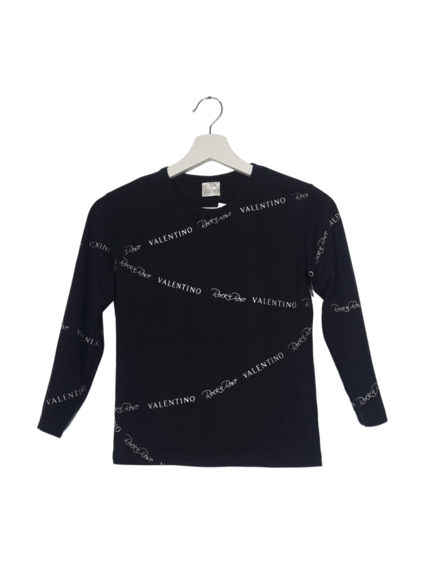 Juodi marškinėliai ilgomis rankovėmis, 8/10 m