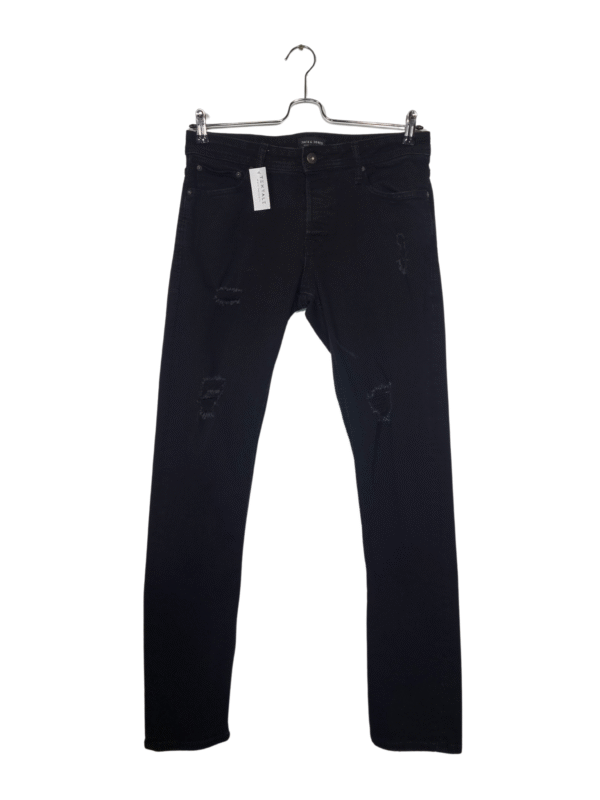 Juodi plėšyti džinsai, L