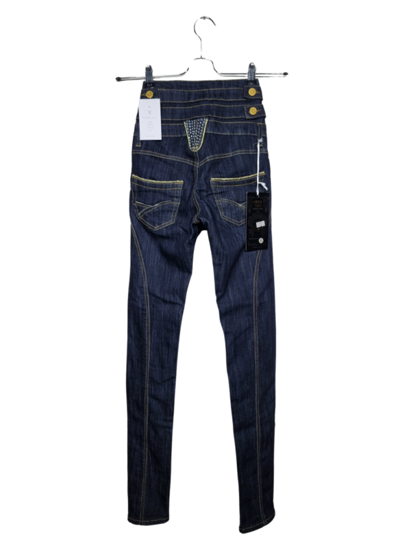 Tamsiai mėlyni džinsai aukštu liemeniu, NAUJI, S