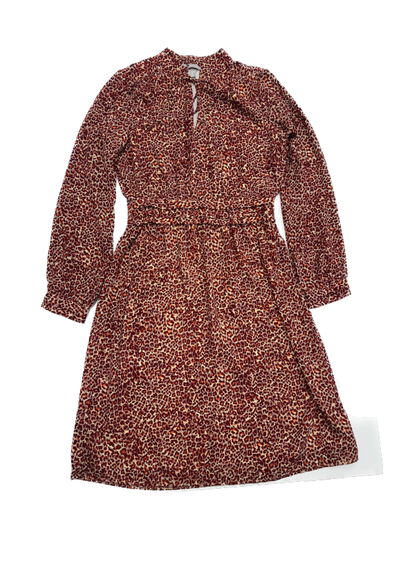 Plytų spalvos leopardo rašto suknelė, S