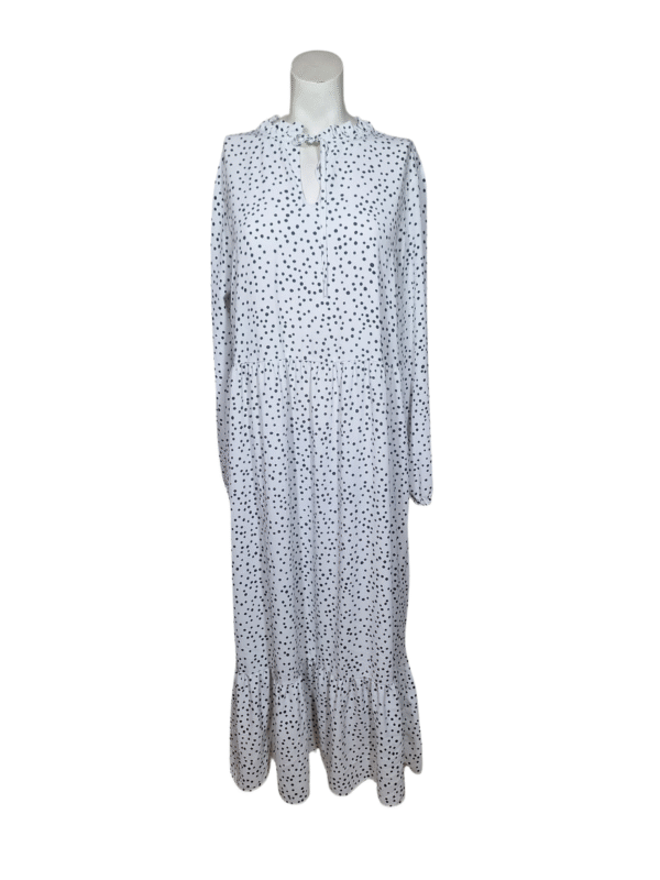 Balta taškuota suknelė, L