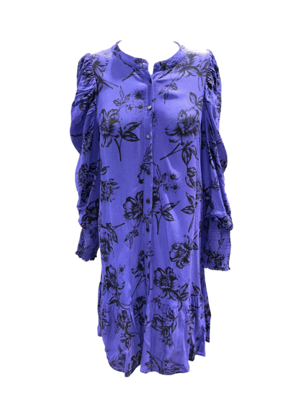 Violetinė raštuota suknelė, L