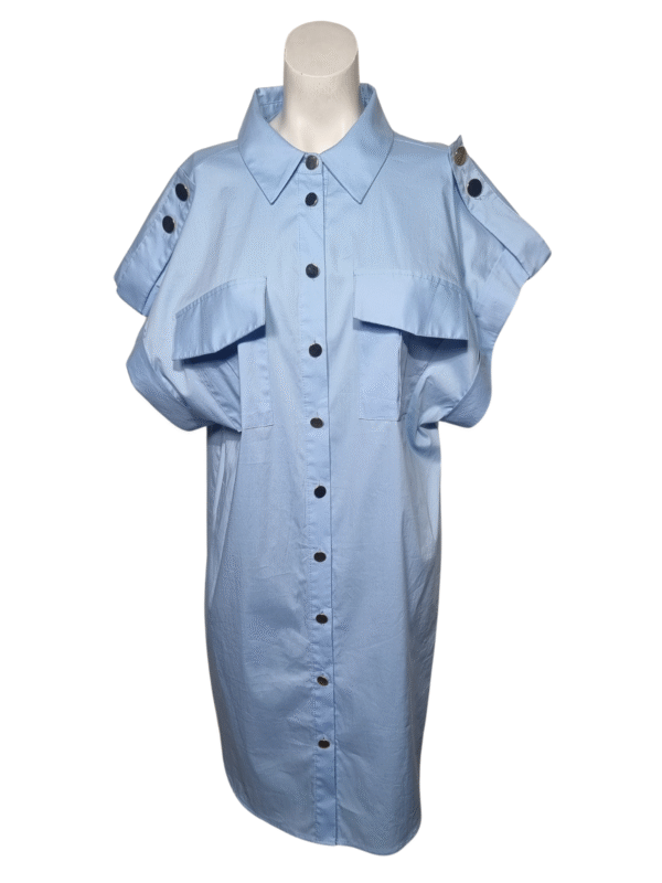 Žydra marškinių tipo suknelė, L