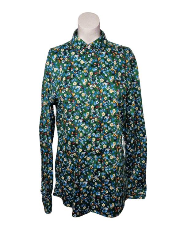 Žali gėlėti marškiniai, M