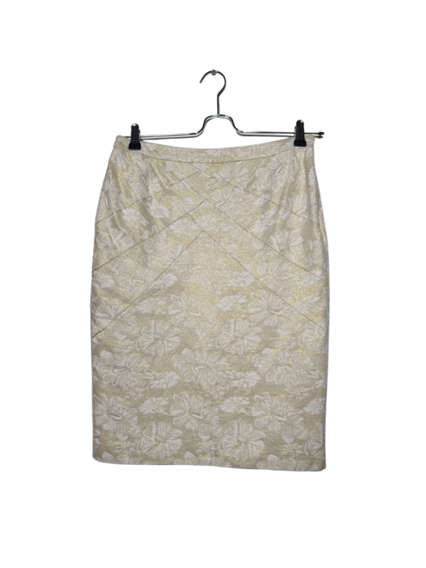 Kreminės spalvos blizgus sijonas, M